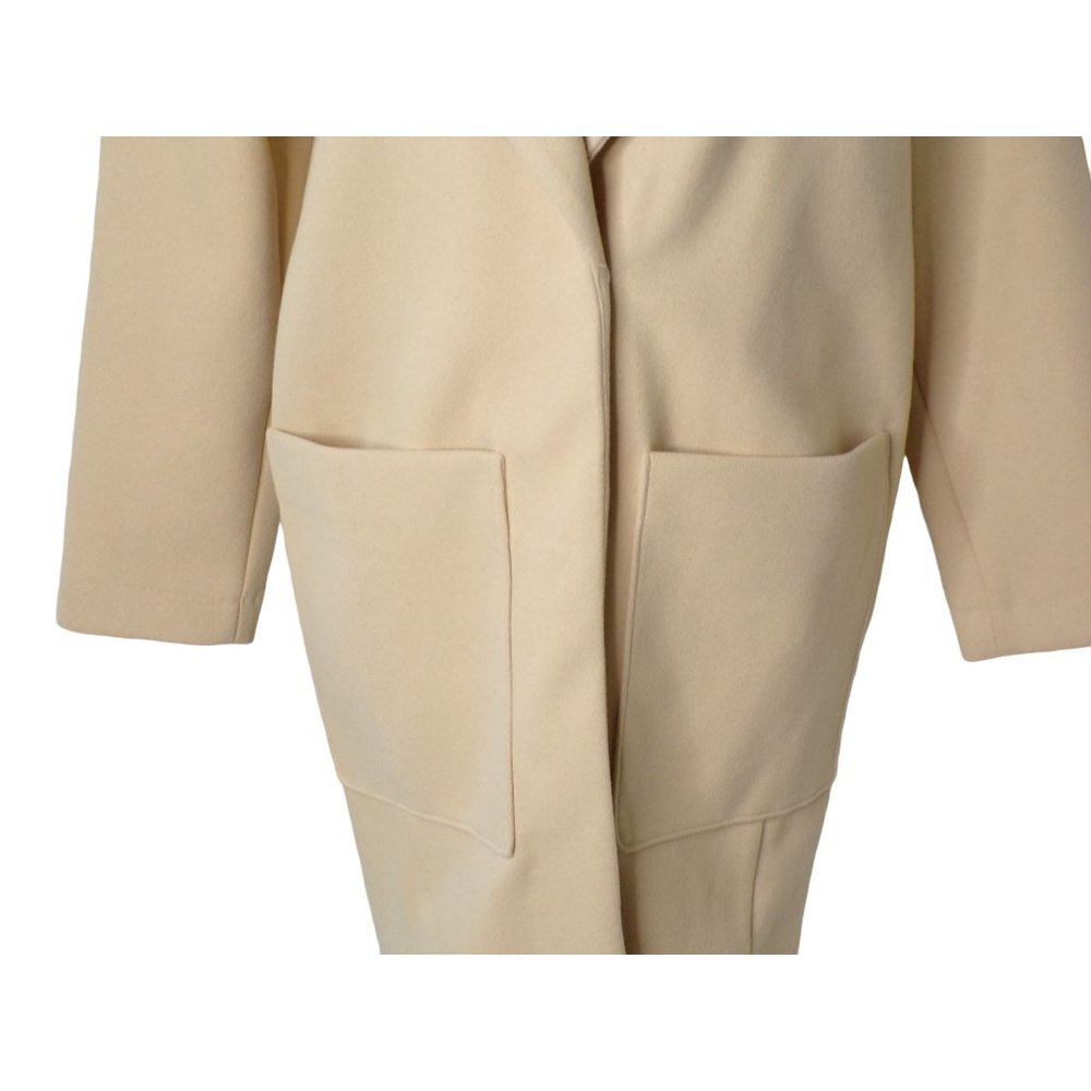 🆕 TOPSHOP Margo Oversized Buttermilk Coat Yellow Beige 2 - Picture 10 of 12